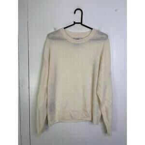 Naadam Sweater Womens Small Cashmere Crewneck Reversible JP Morgan New Ivory